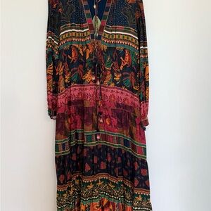 FARM Rio NWT Bohemian Multicolor Maxi Dress